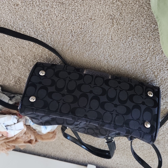 Coach Signature Stripe Python Stripe Satchel Handbag-f24884 - Picture 7 of 7